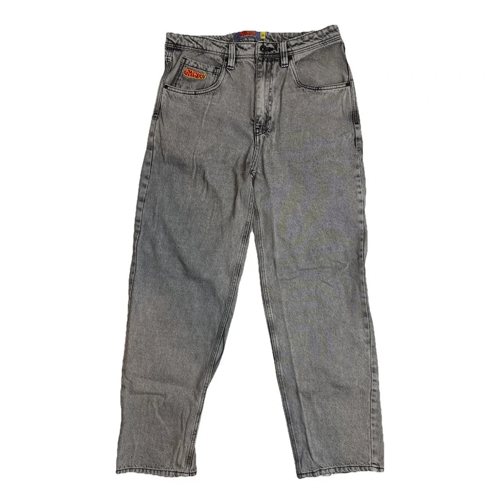Empyre Skate Jeans Relax Fit Scrambled‎ Grey Wide Leg Baggy Denim Mens Size 32
